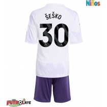 Camiseta Manchester United Benjamin Sesko #30 Visitante Equipación para niños 2025-26 manga corta (+ pantalones cortos)